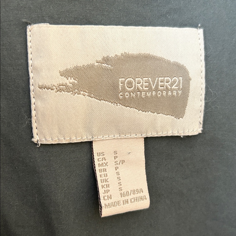 Forever 21 Gray Hooded Longline Full Zip Full Snap Parka KING Utility Jacket - Picture 5 of 15